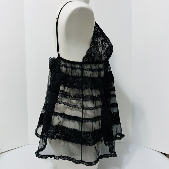 Victoria's Secret Sexy Ruffled Lace Lingerie Dress Mesh - Picture 4 of 11